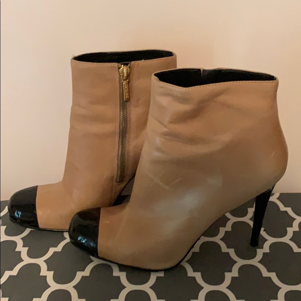 Guess Leather & Patent Booties Size 9